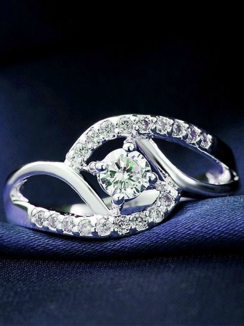 Carlella 925 Silver Stamped Lab Created Cubic Zirconia Ring Size 6.5 Gift Boxed